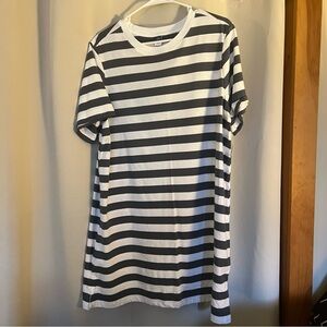 ON Blue and White Striped T-Shirt Dress